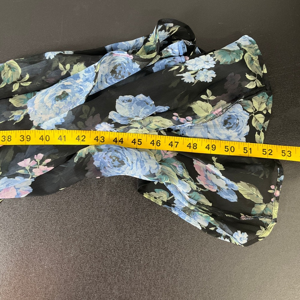 Abercrombie & Fitch High Low Maxi Dress Womens M Black Blue Floral Romantic - Picture 7 of 9